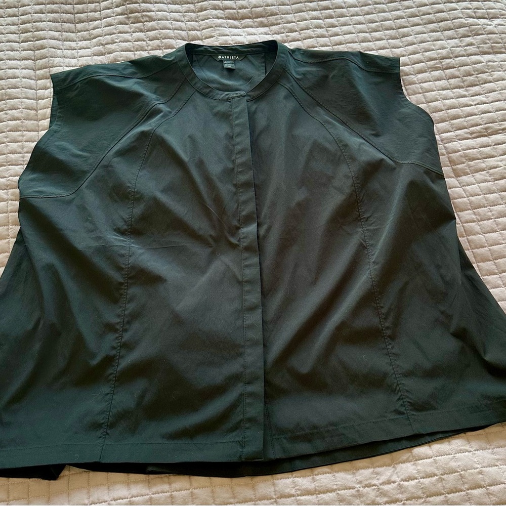 Last Chance Before I Donate! Athleta Relaxed Button Down Black Top